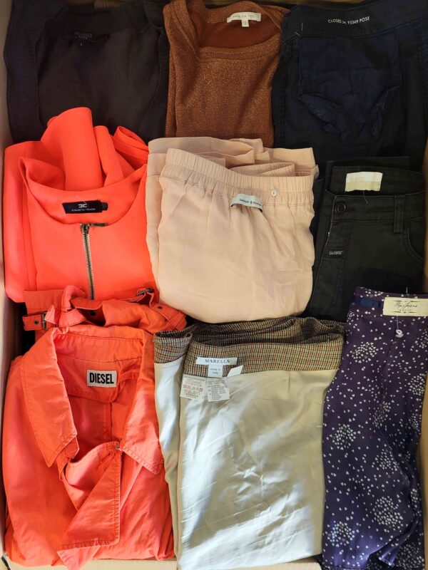 The photo shows a package with clothing in the category U.