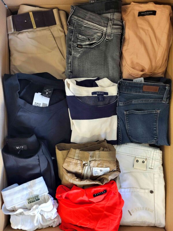 The photo shows a package with clothing in the category U.