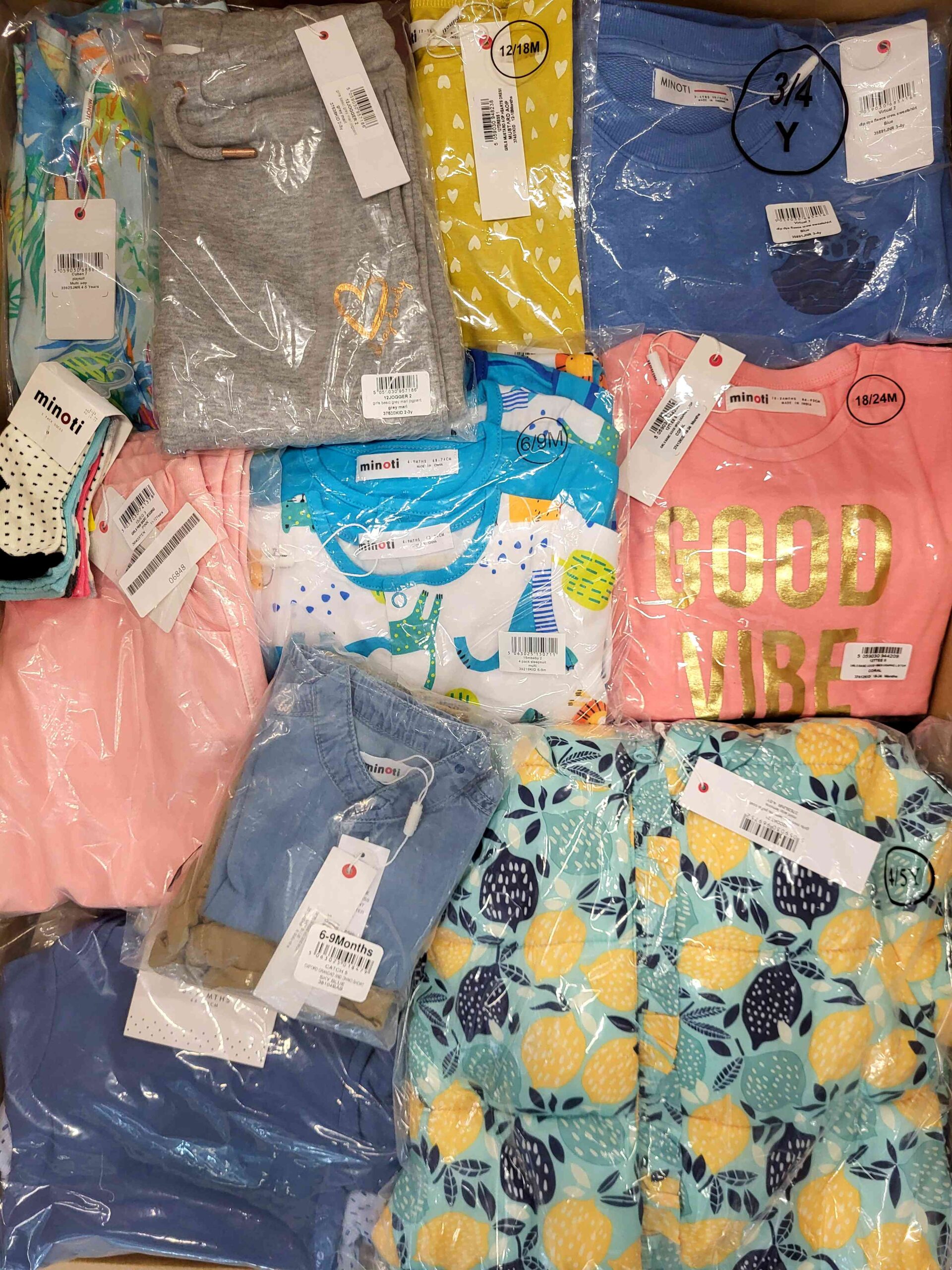 The photo shows a package with clothing in the category N.