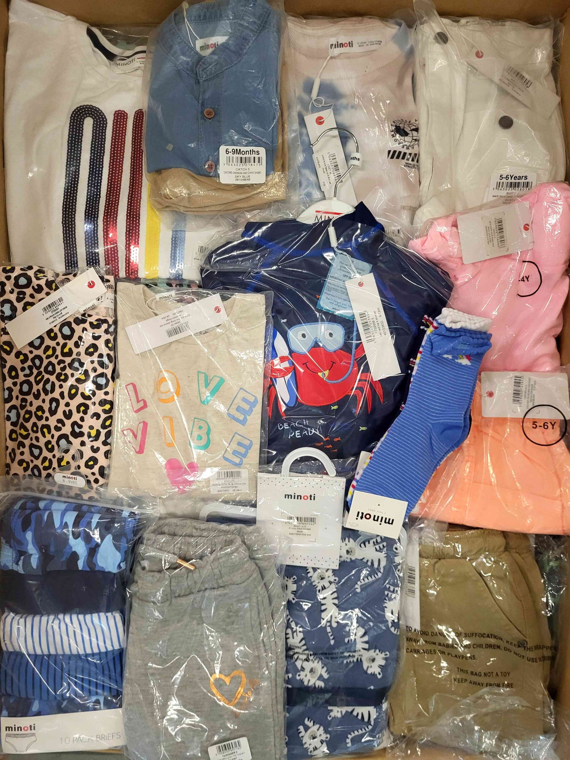 The photo shows a package with clothing in the category N.