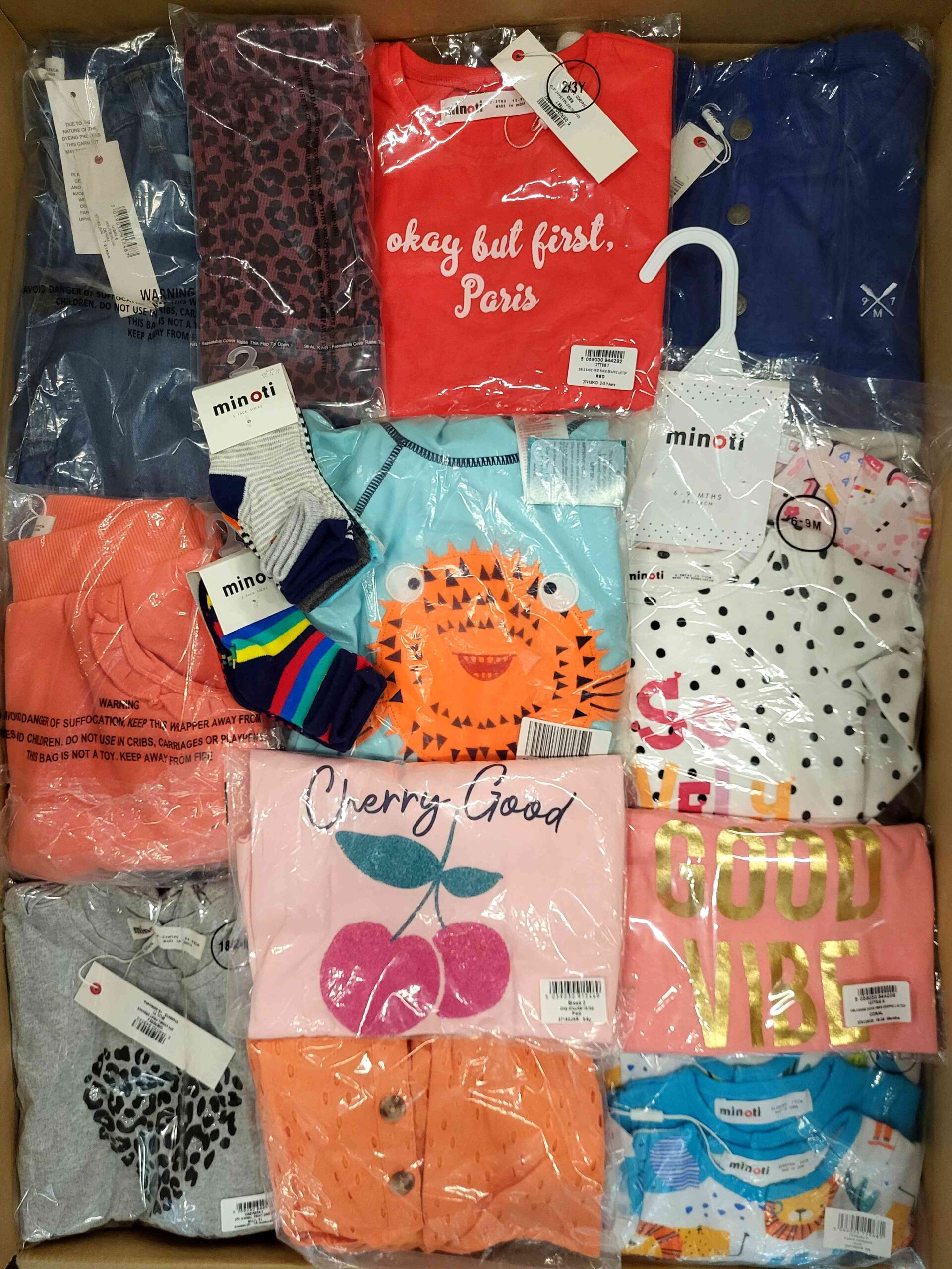 The photo shows a package with clothing in the category N.