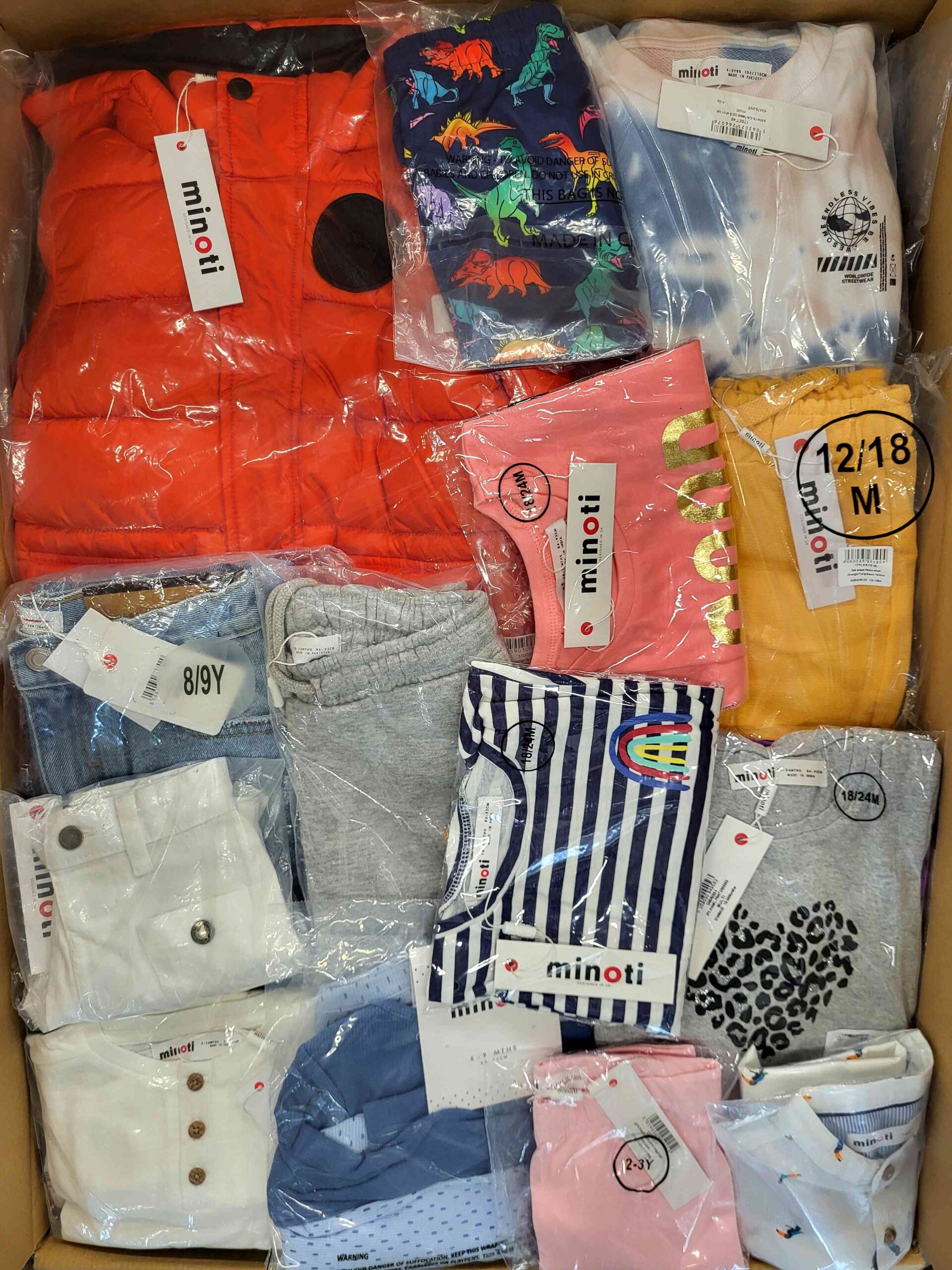 The photo shows a package with clothing in the category N.
