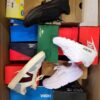 The photo shows a package with footwear in the category CS.
