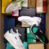 The photo shows a package with footwear in the category CS.