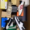 The photo shows a package with footwear in the category CS.