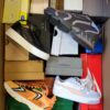 The photo shows a package with footwear in the category CS.