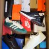 The photo shows a package with footwear in the category CS.
