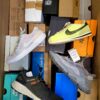 The photo shows a package with footwear in the category CS.
