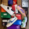 The photo shows a package with footwear in the category CS.
