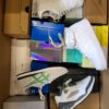 The photo shows a package with footwear in the category CS.