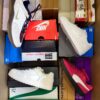 The photo shows a package with footwear in the category CS.