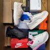 The photo shows a package with footwear in the category CS.