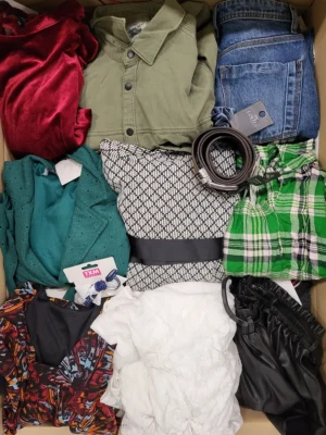 The photo shows a package with clothing in the category TSC.