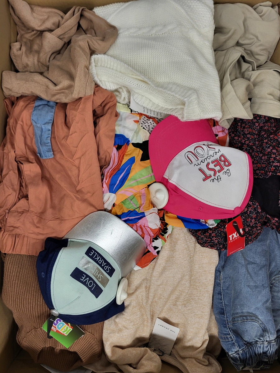 The photo shows a package with clothing in the category TSC.