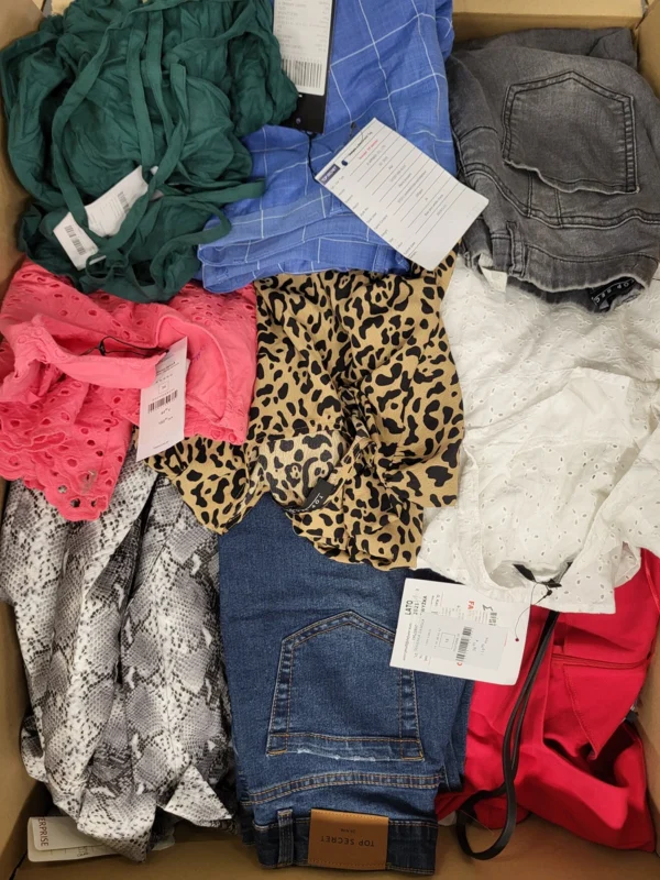 The photo shows a package with clothing in the category TSC.