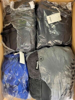 The photo shows a package with clothing in the category AJW.
