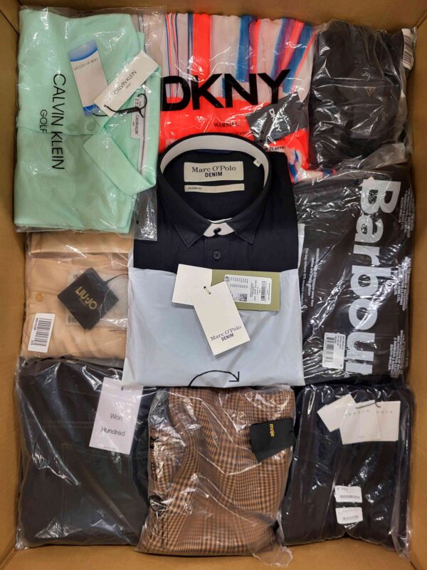 The photo shows a package with clothing in the category AP.