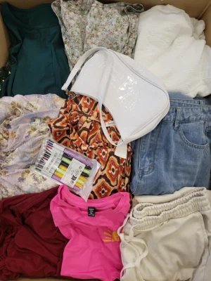 The photo shows a package with clothing in the category SN.