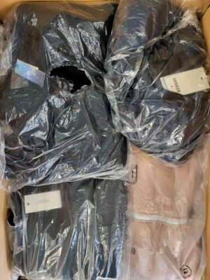 The photo shows a package with clothing in the category AJW.
