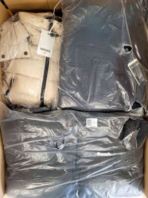 The photo shows a package with clothing in the category AJW.
