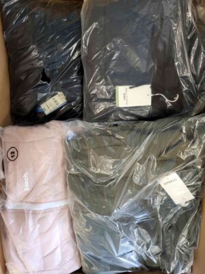 The photo shows a package with clothing in the category AJW.