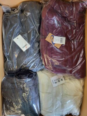 The photo shows a package with clothing in the category AJW.