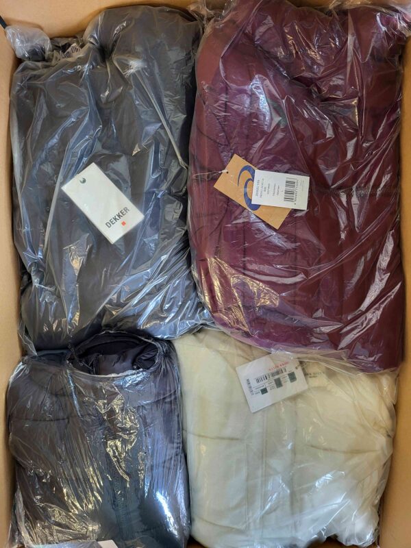 The photo shows a package with clothing in the category AJW.