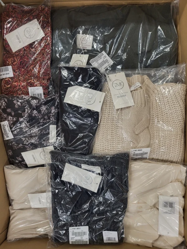 The photo shows a package with clothing in the category YA.