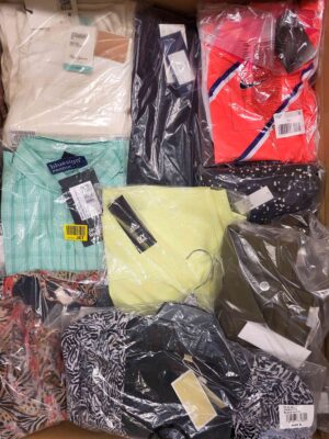 The photo shows a package with clothing in the category AW.