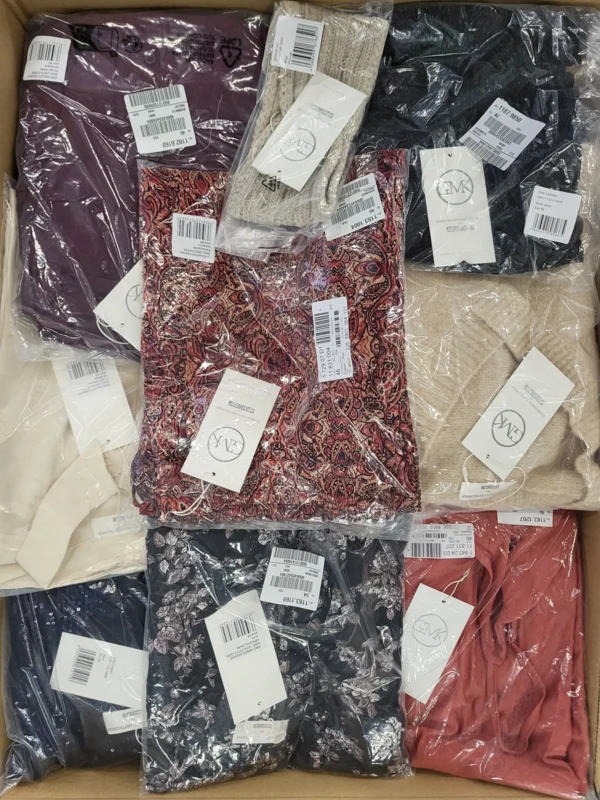The photo shows a package with clothing in the category YA.