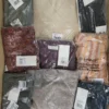 The photo shows a package with clothing in the category YA.