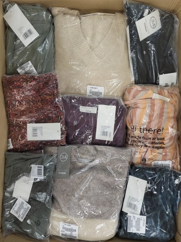 The photo shows a package with clothing in the category YA.