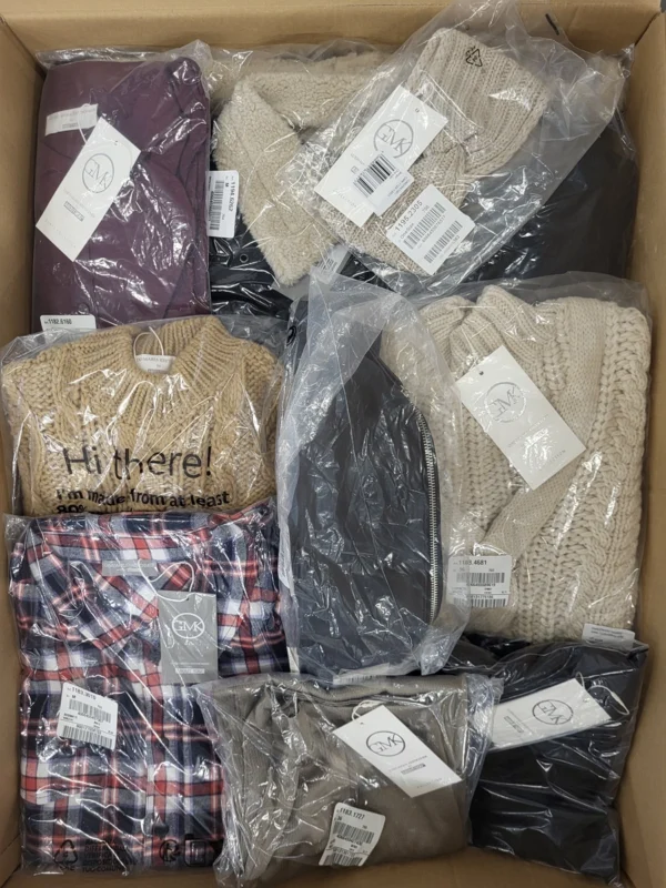 The photo shows a package with clothing in the category YA.