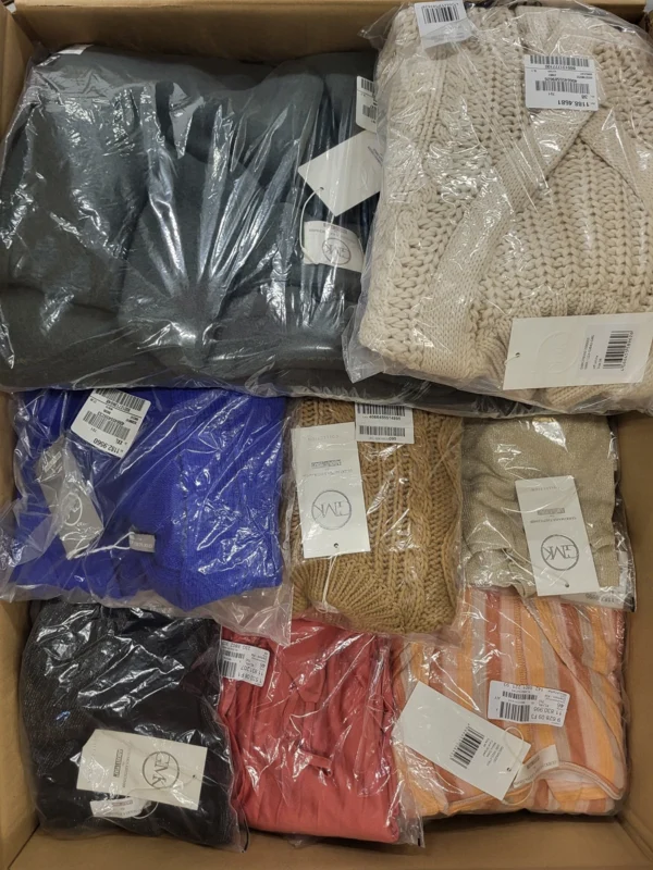 The photo shows a package with clothing in the category YA.