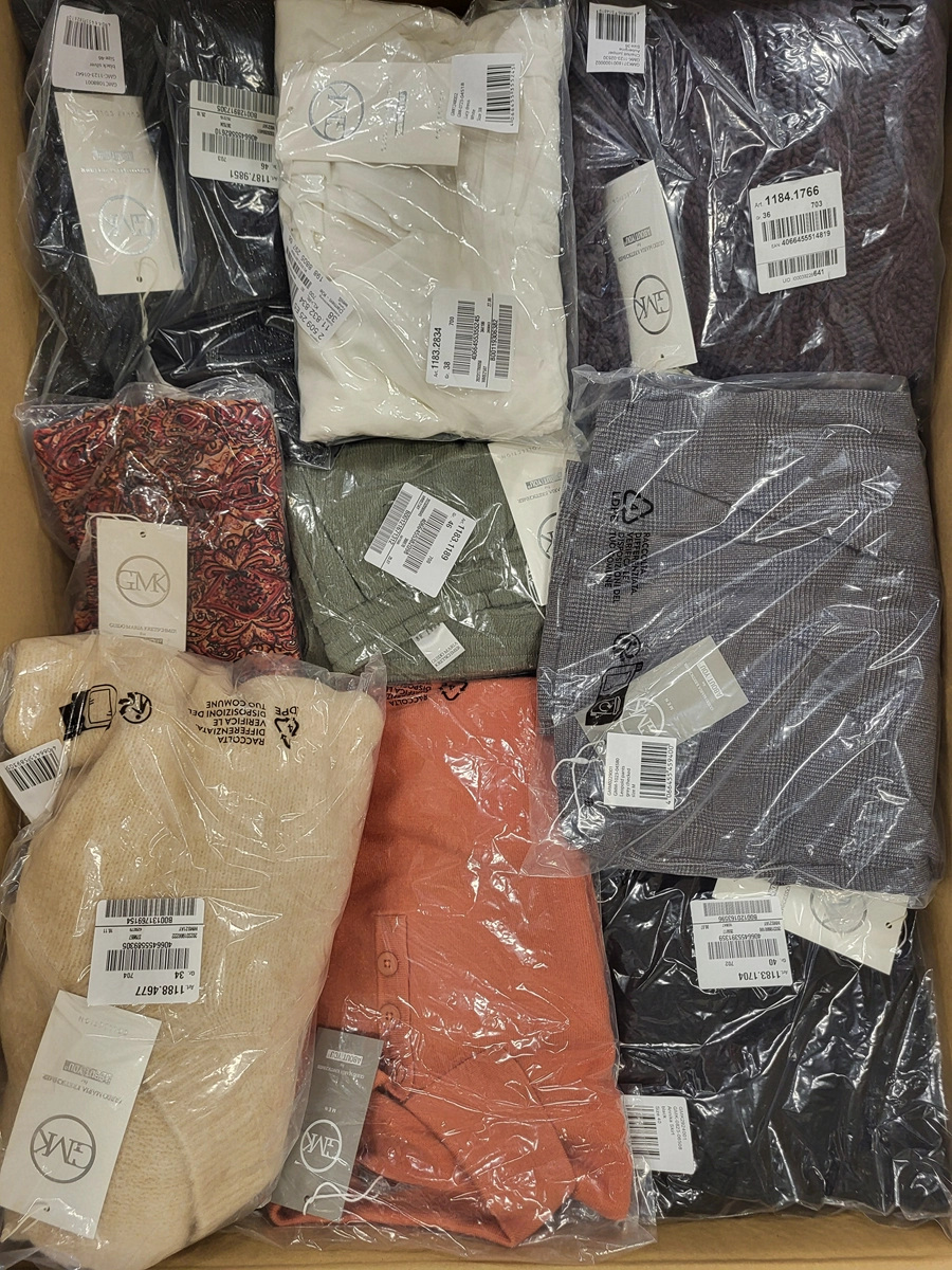 The photo shows a package with clothing in the category YA.