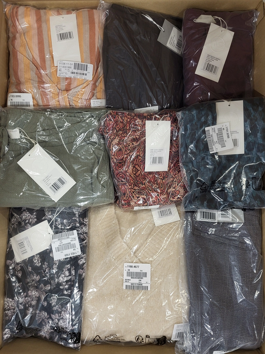 The photo shows a package with clothing in the category YA.