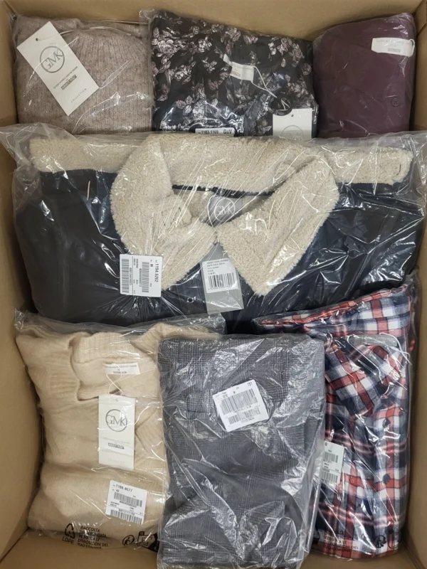 The photo shows a package with clothing in the category YA.