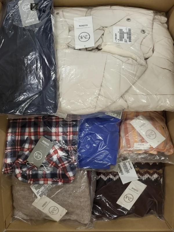 The photo shows a package with clothing in the category YA.