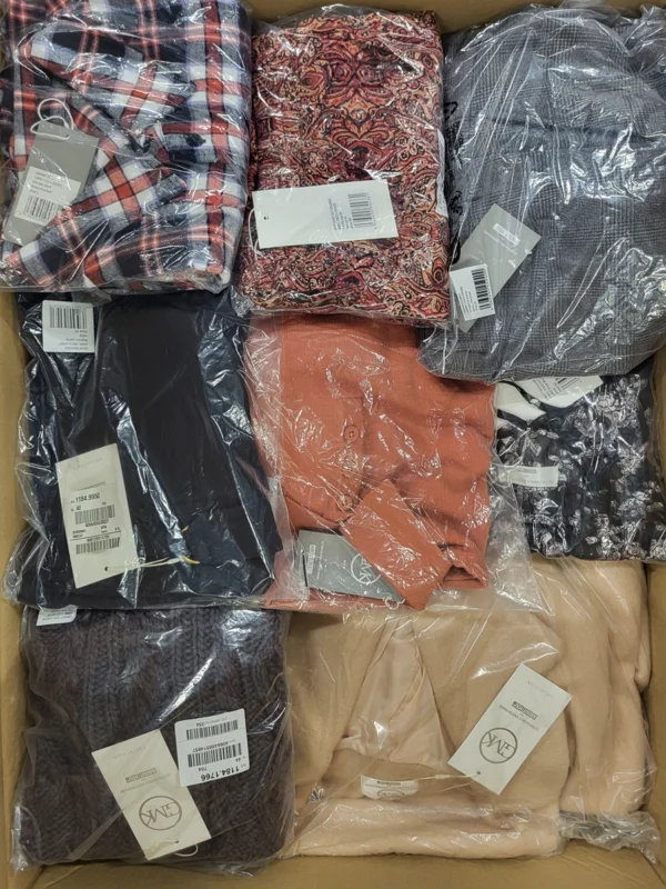 The photo shows a package with clothing in the category YA.