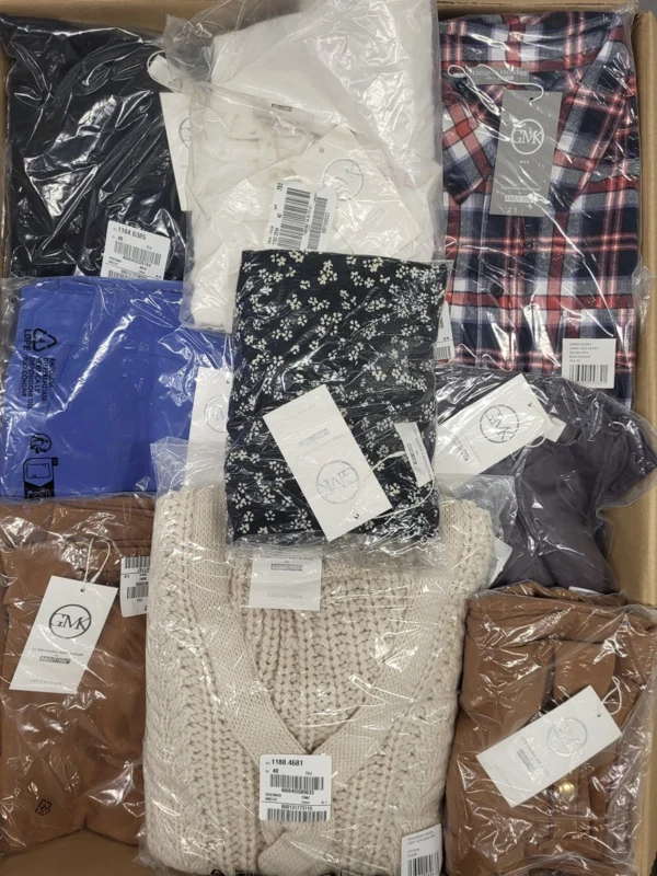 The photo shows a package with clothing in the category YA.
