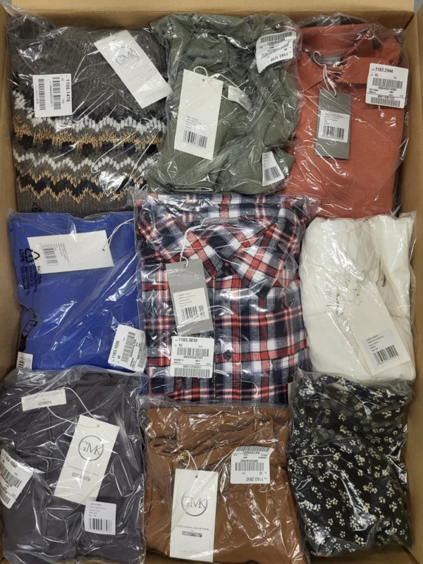 The photo shows a package with clothing in the category YA.