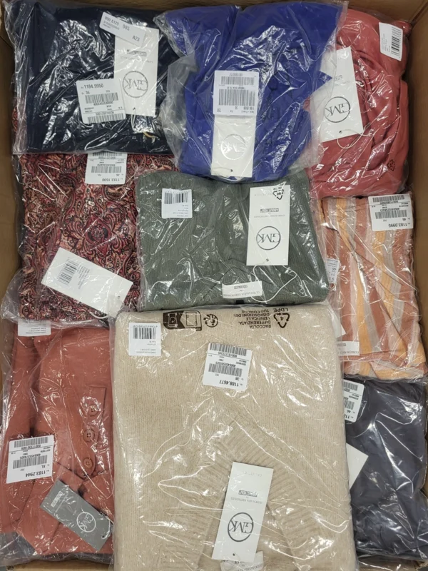 The photo shows a package with clothing in the category YA.