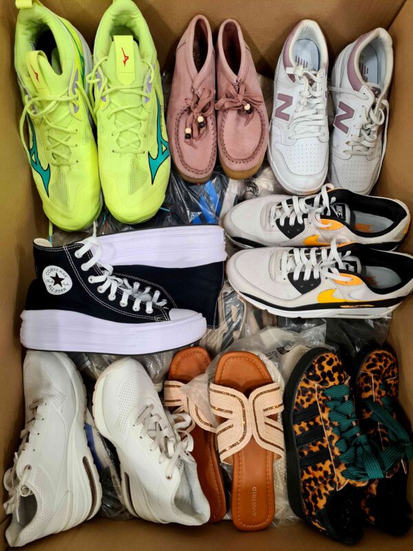 The photo shows a package with footwear in the category CSU.