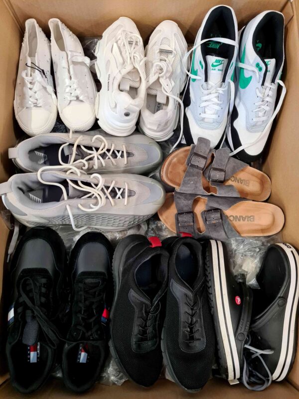 The photo shows a package with footwear in the category CSU.