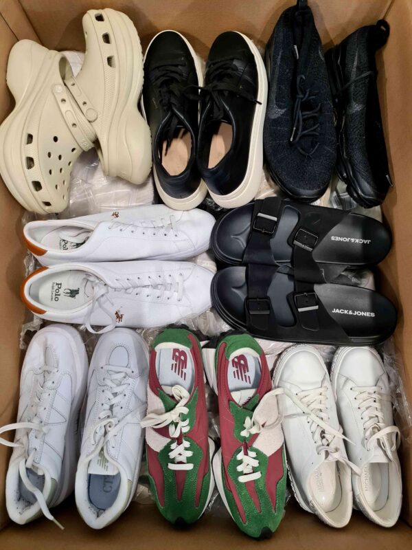 The photo shows a package with footwear in the category CSU.