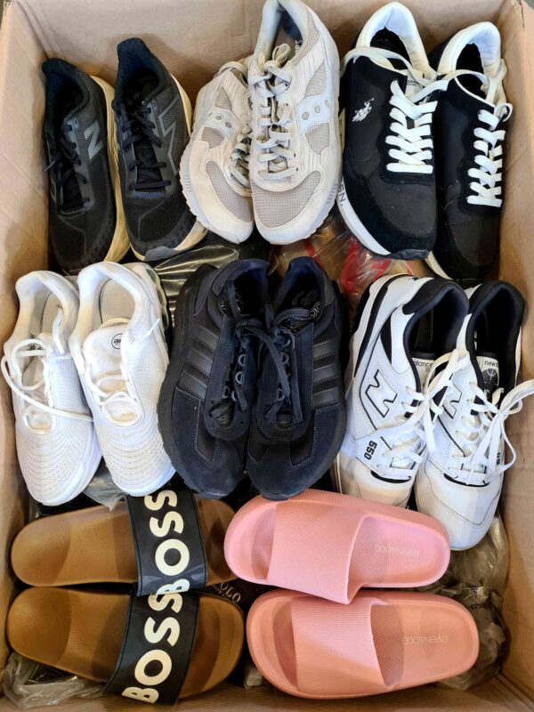 The photo shows a package with footwear in the category CSU.