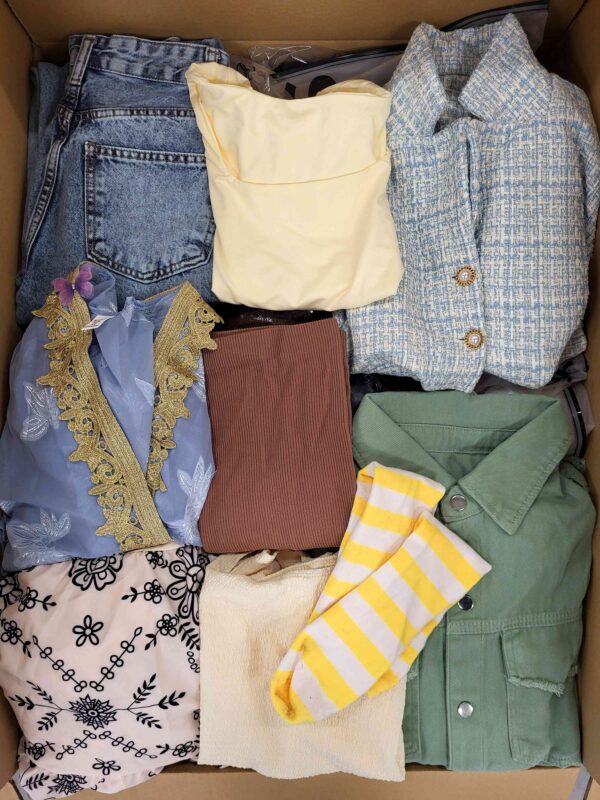 The photo shows a package with clothing in the category BSN.