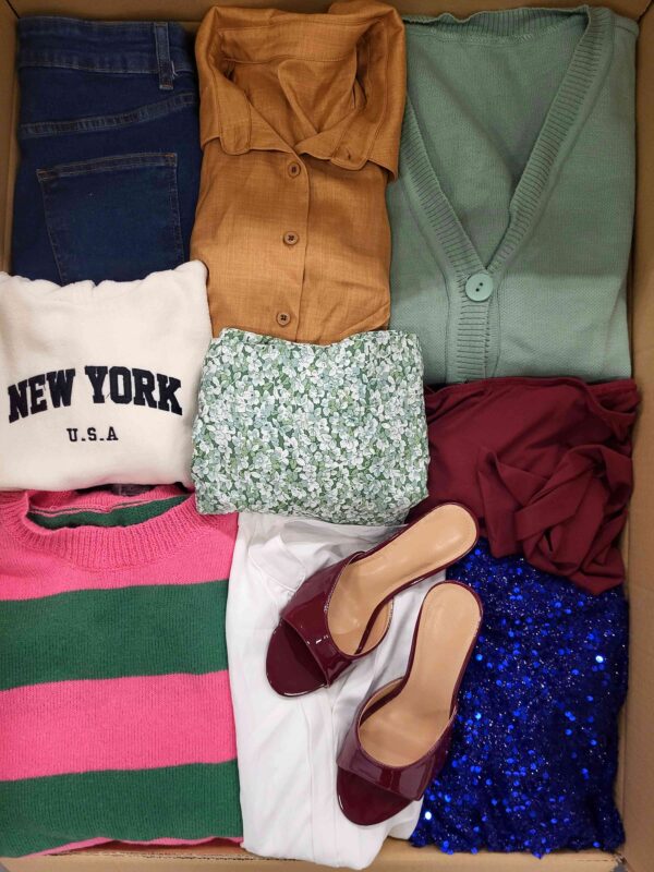 The photo shows a package with clothing in the category BSN.