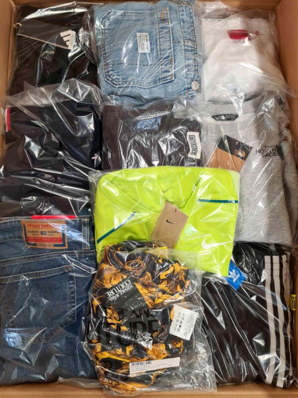 The photo shows a package with clothing in the category B.
