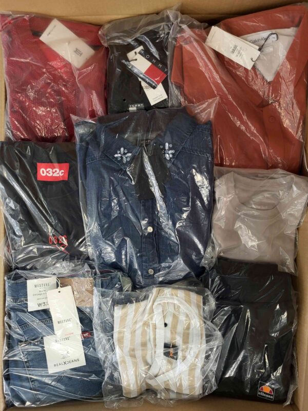The photo shows a package with clothing in the category B.